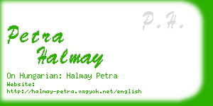 petra halmay business card